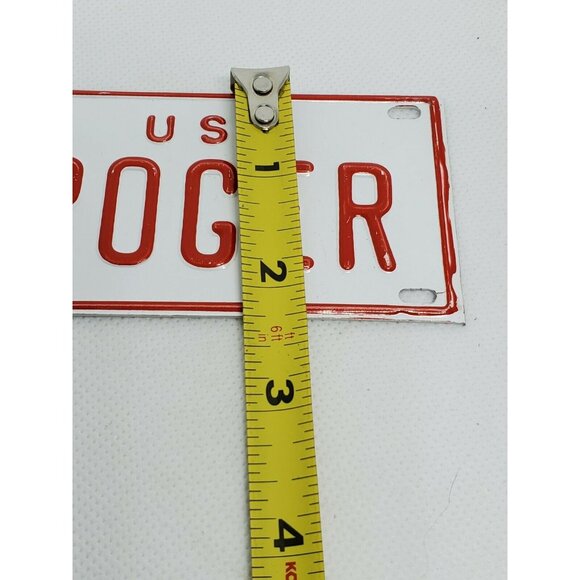 U.S.A Roger Personalized White and Red Mini License Plate – Collectible Bike Tag - Picture 10 of 11